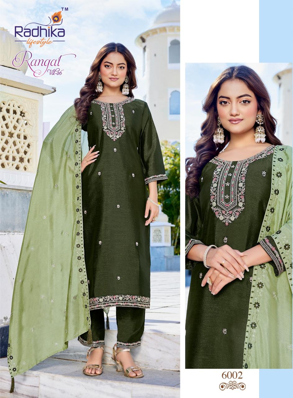 Radhika Lifestyle Rangat Vol 6 catalog kurti fabric wholesale