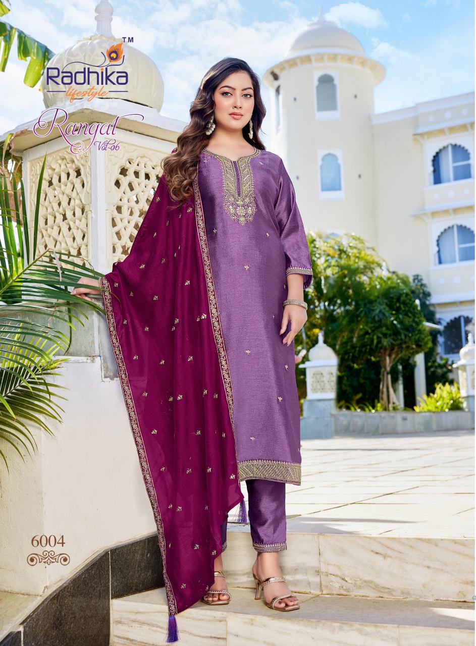 Radhika Lifestyle Rangat Vol 6 catalog kurti fabric wholesale