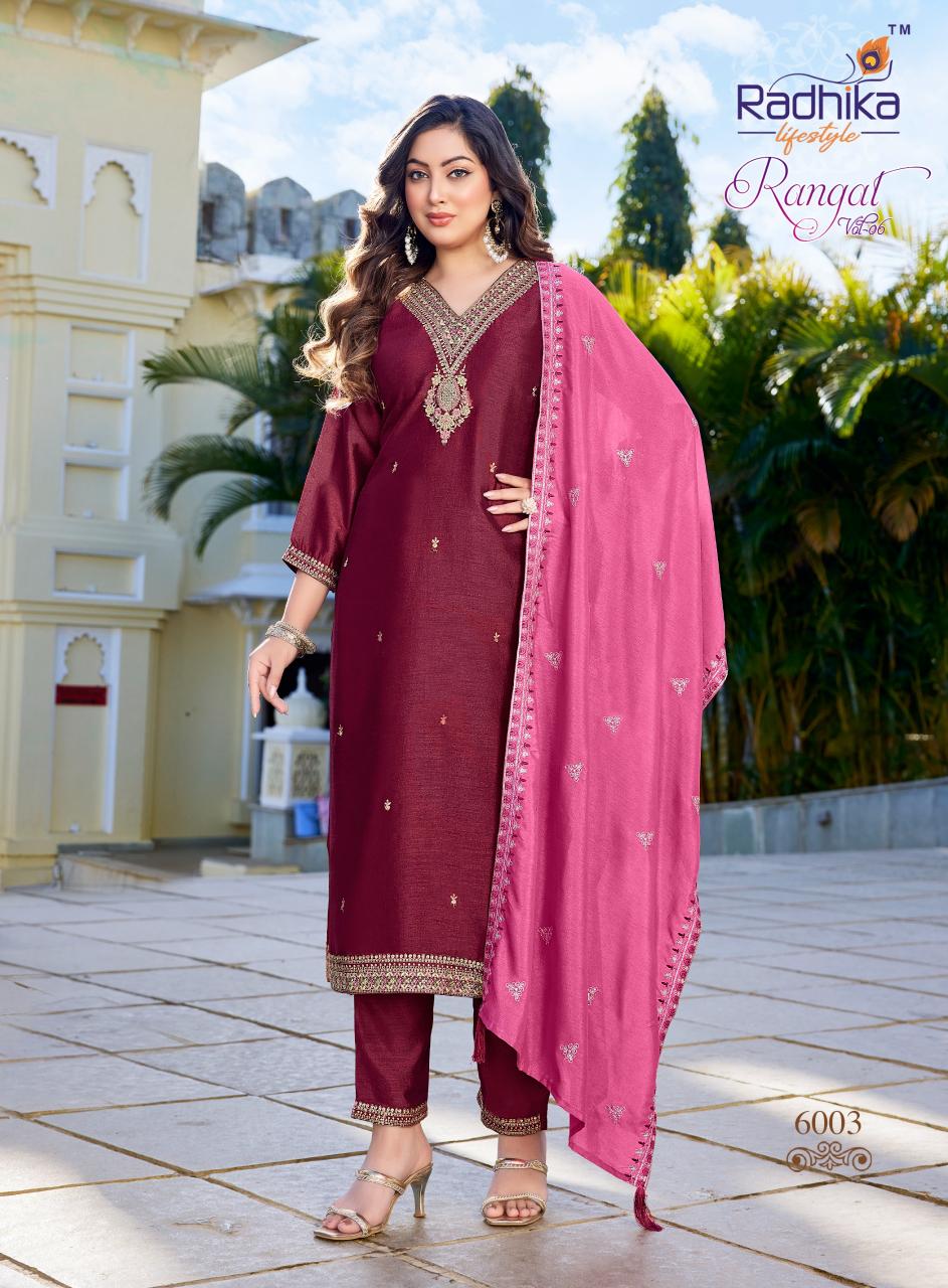Radhika Lifestyle Rangat Vol 6 catalog kurti fabric wholesale