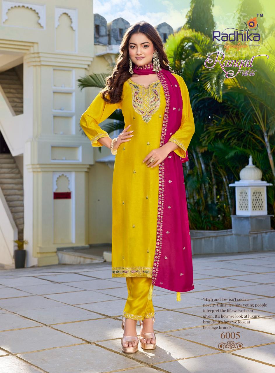 Radhika Lifestyle Rangat Vol 6 catalog kurti fabric wholesale