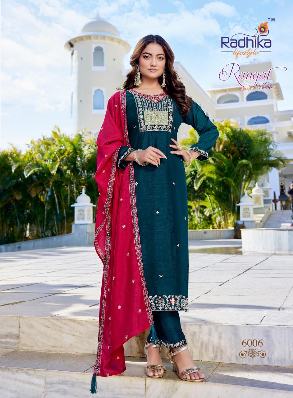 Radhika Lifestyle Rangat Vol 6 catalog kurti fabric wholesale