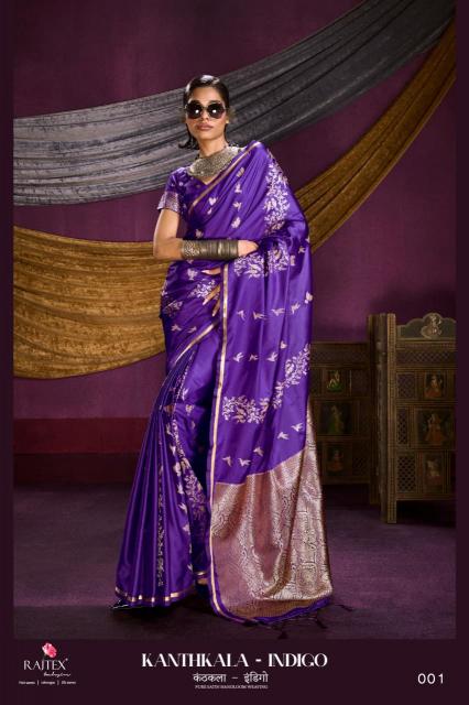 Rajtex Kanthkala Indigo catalog wholesale saree for business online