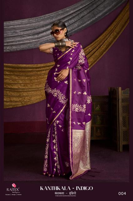 Rajtex Kanthkala Indigo catalog wholesale saree for business online