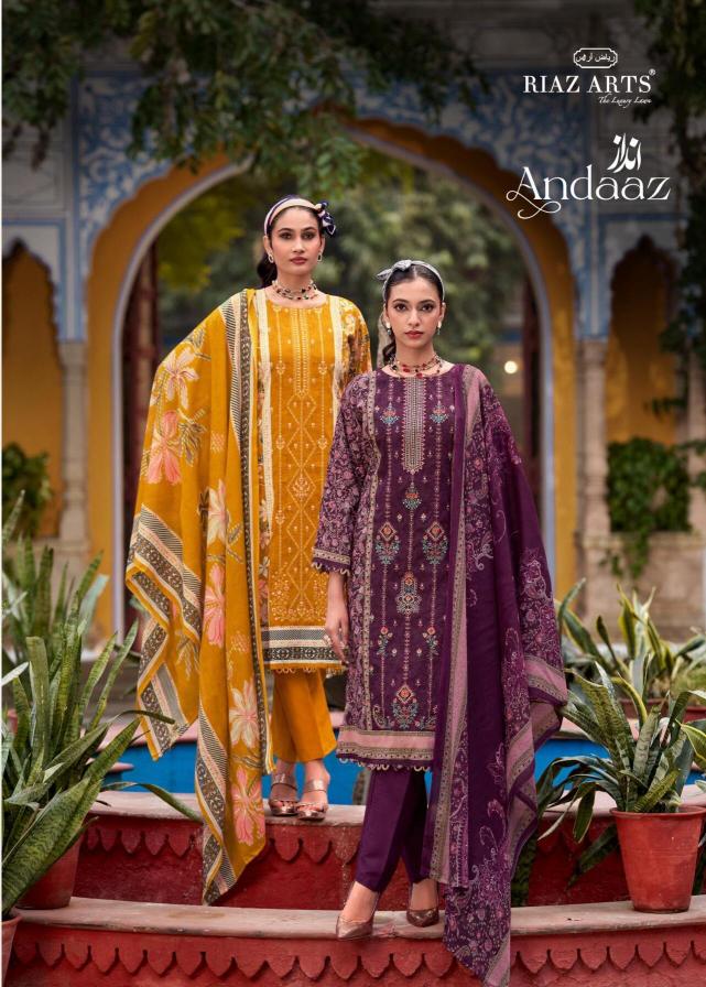 Riaz Arts Andaaz catalog designer material for dresses surat