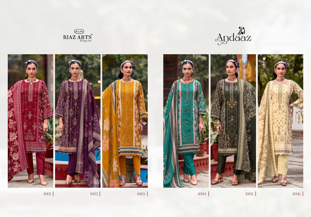 Riaz Arts Andaaz catalog designer material for dresses surat
