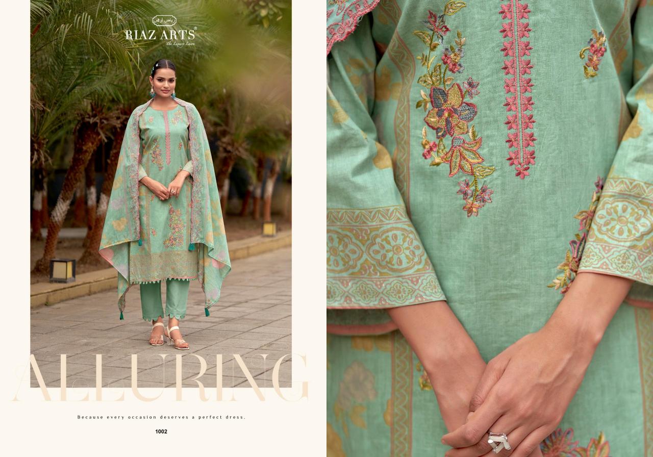 Riaz Arts Karigiri E Saeed catalog synthetic dress material in surat