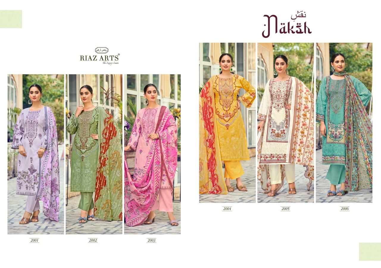 Riaz Arts Naksh catalog dress materials wholesaler in surat 