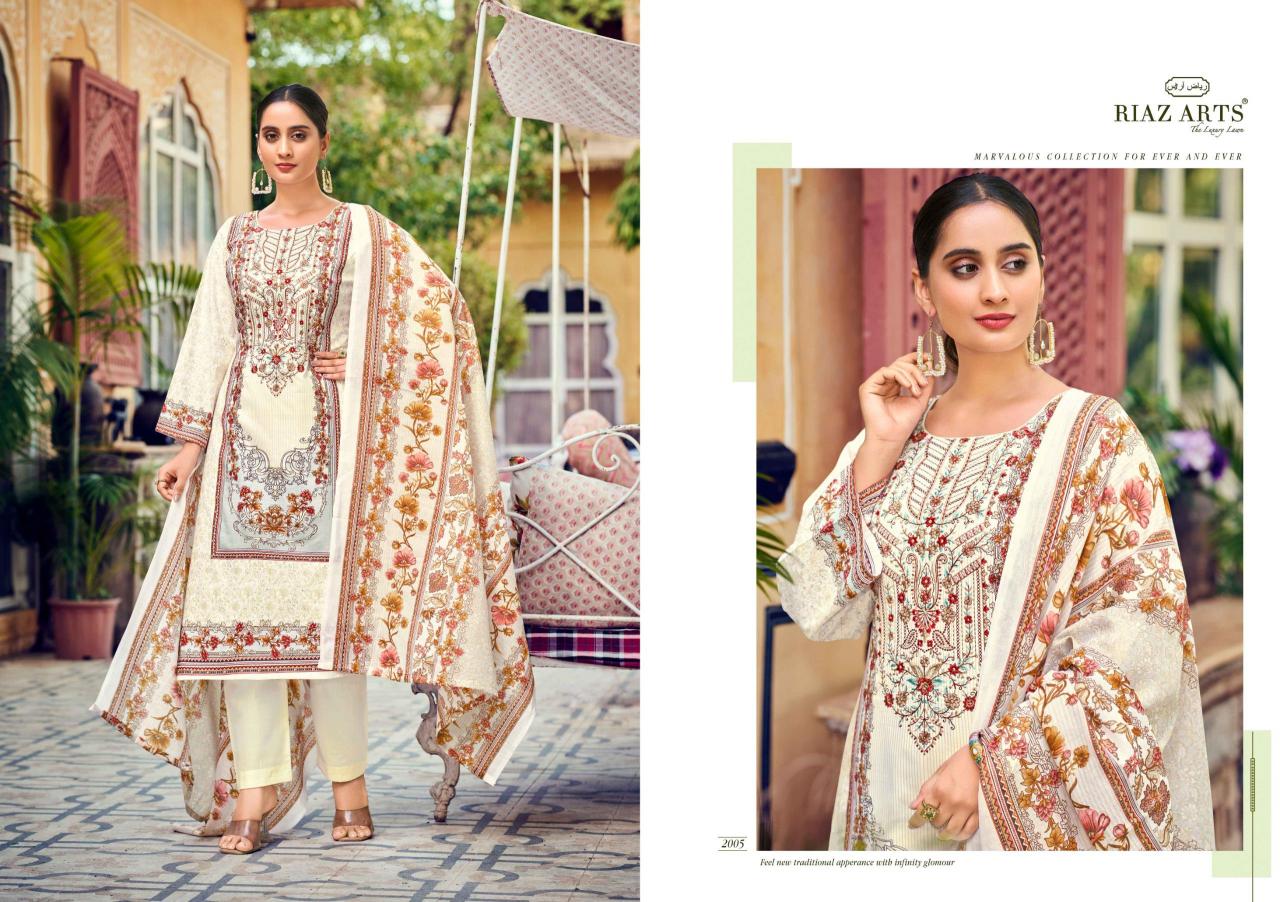 Riaz Arts Naksh catalog dress materials wholesaler in surat 