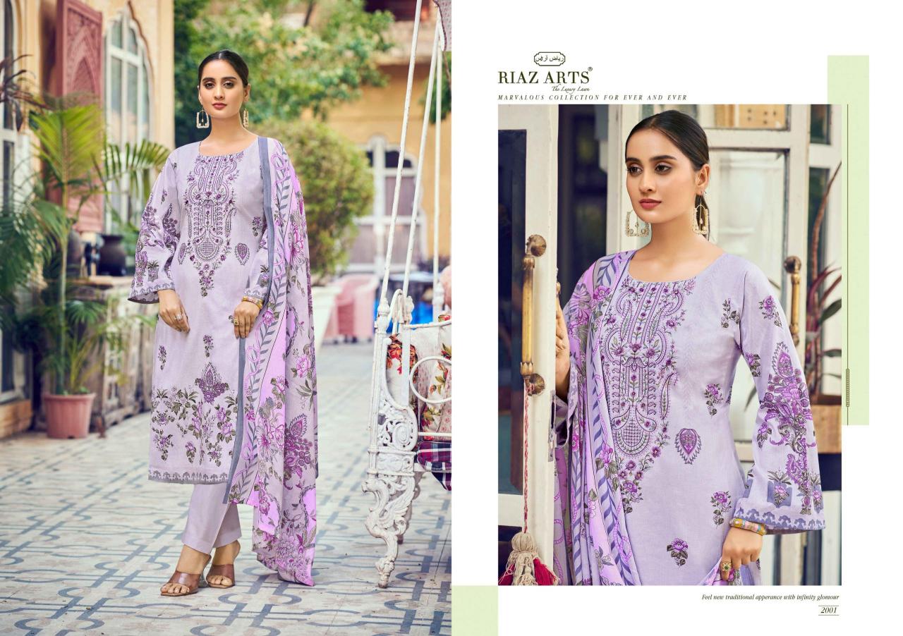 Riaz Arts Naksh catalog dress materials wholesaler in surat 