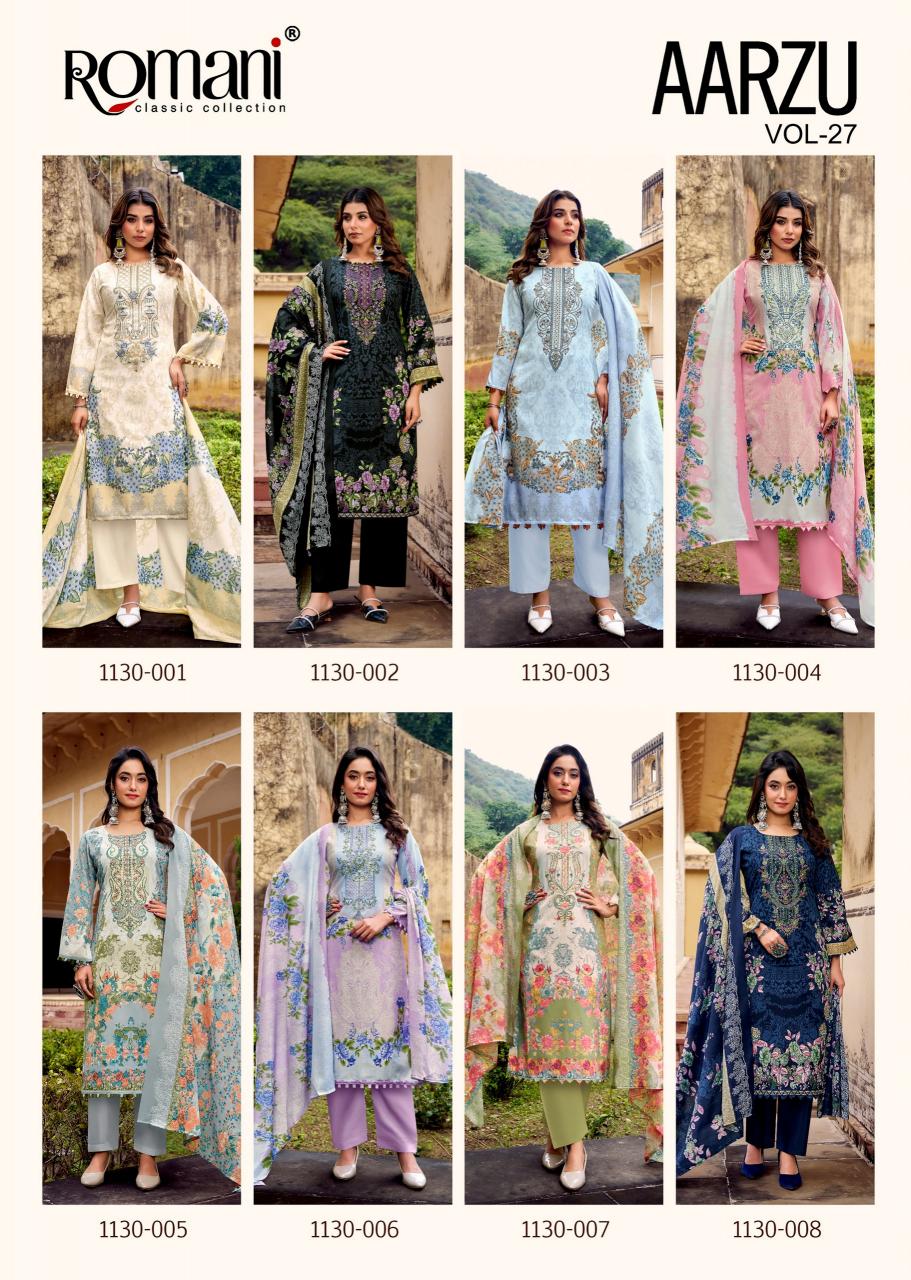 Romani Aarzu Vol 27 Catalog dress materials manufacturers in surat