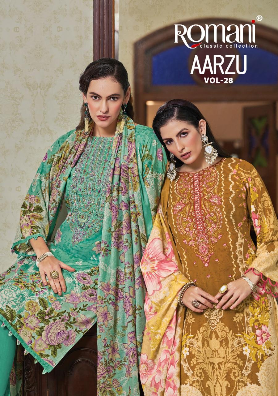 Romani Aarzu Vol 28 Catalog surat dress materials with price