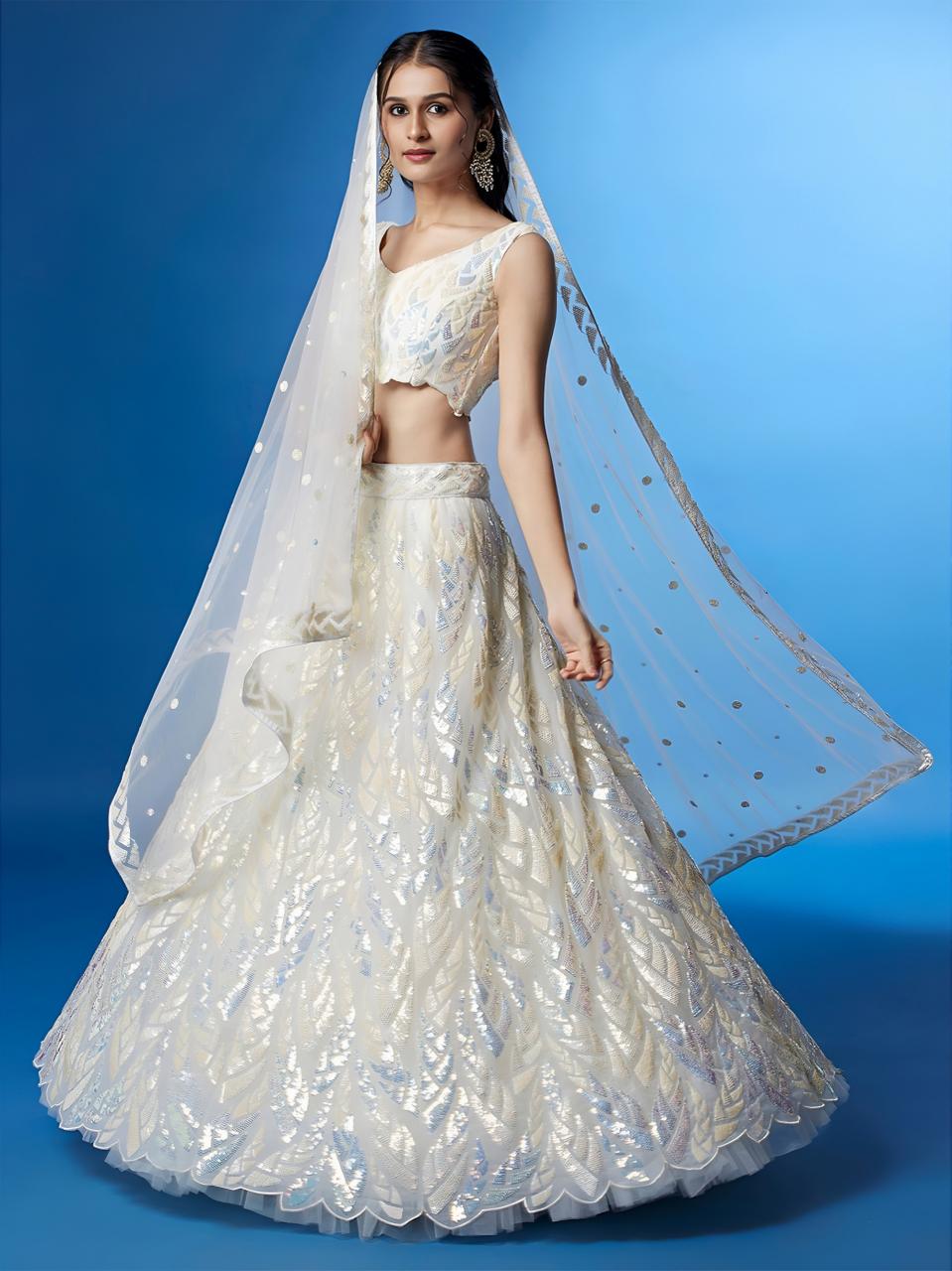 Sabella 15101 White catalog lehenga in wholesale price