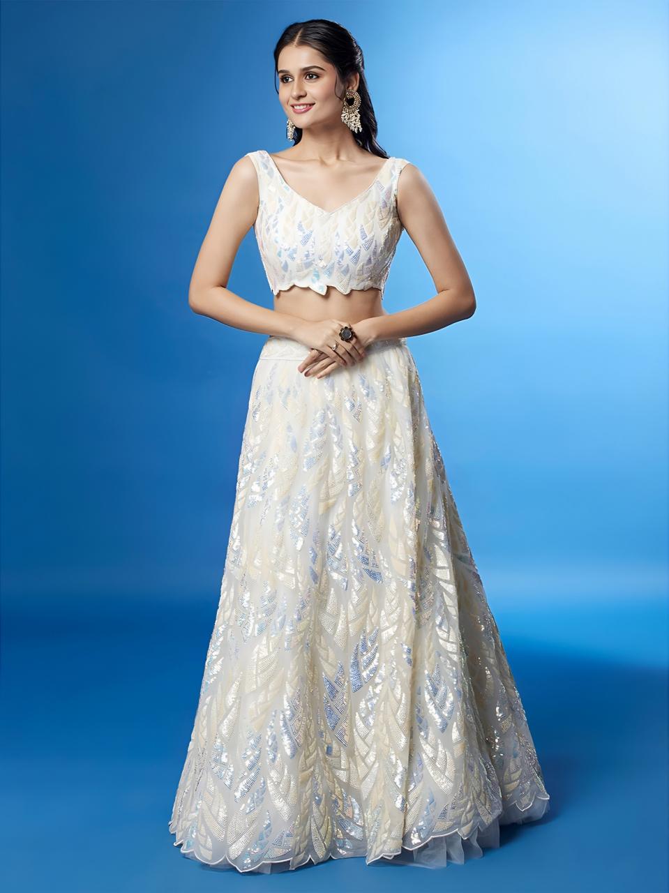 Sabella 15101 White catalog lehenga in wholesale price
