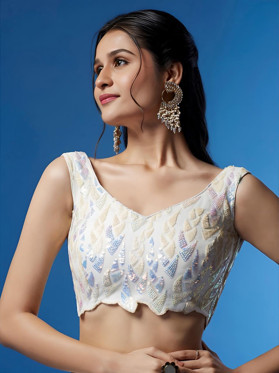 Sabella 15101 White catalog lehenga in wholesale price