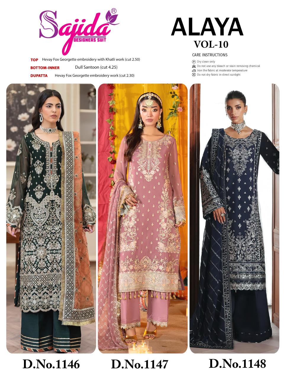 Sajida Alaya vol 10 catalog pakistani suits online wholesale