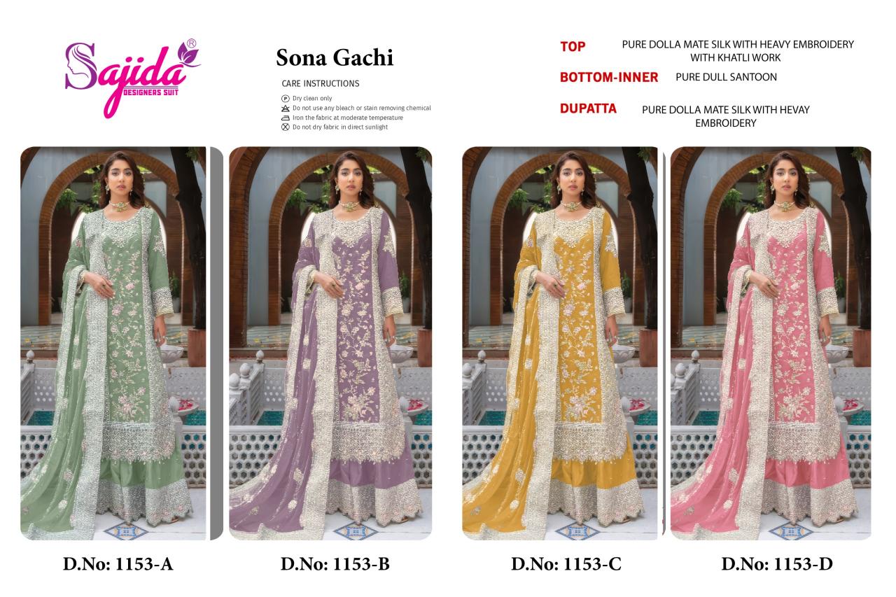 Sajida Sona Gachi catalog online pakistani suits wholesale