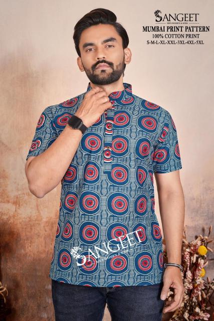 Sangeet Mumbai Print Pattern Vol 2 0.2 catalog Cotton Casual mens shirt online