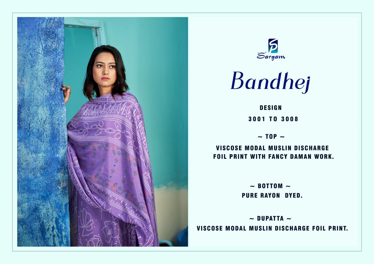 Sargam Bandhej catalog dress material shop in surat