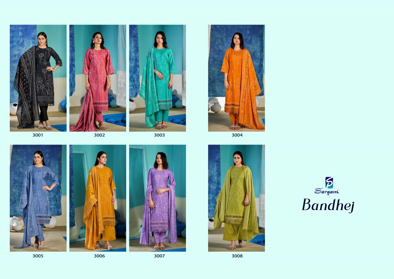 Sargam Bandhej catalog dress material shop in surat