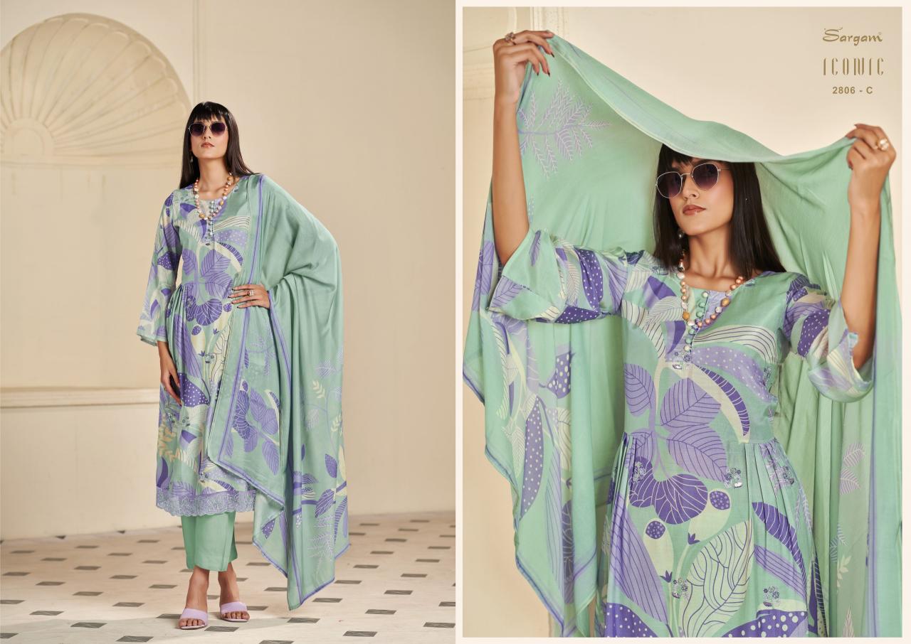 Sargam Iconic vol 3 catalog dress material online from surat