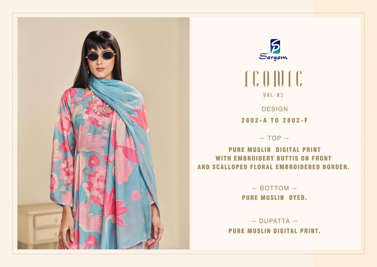 Sargam Iconic vol 3 catalog dress material online from surat