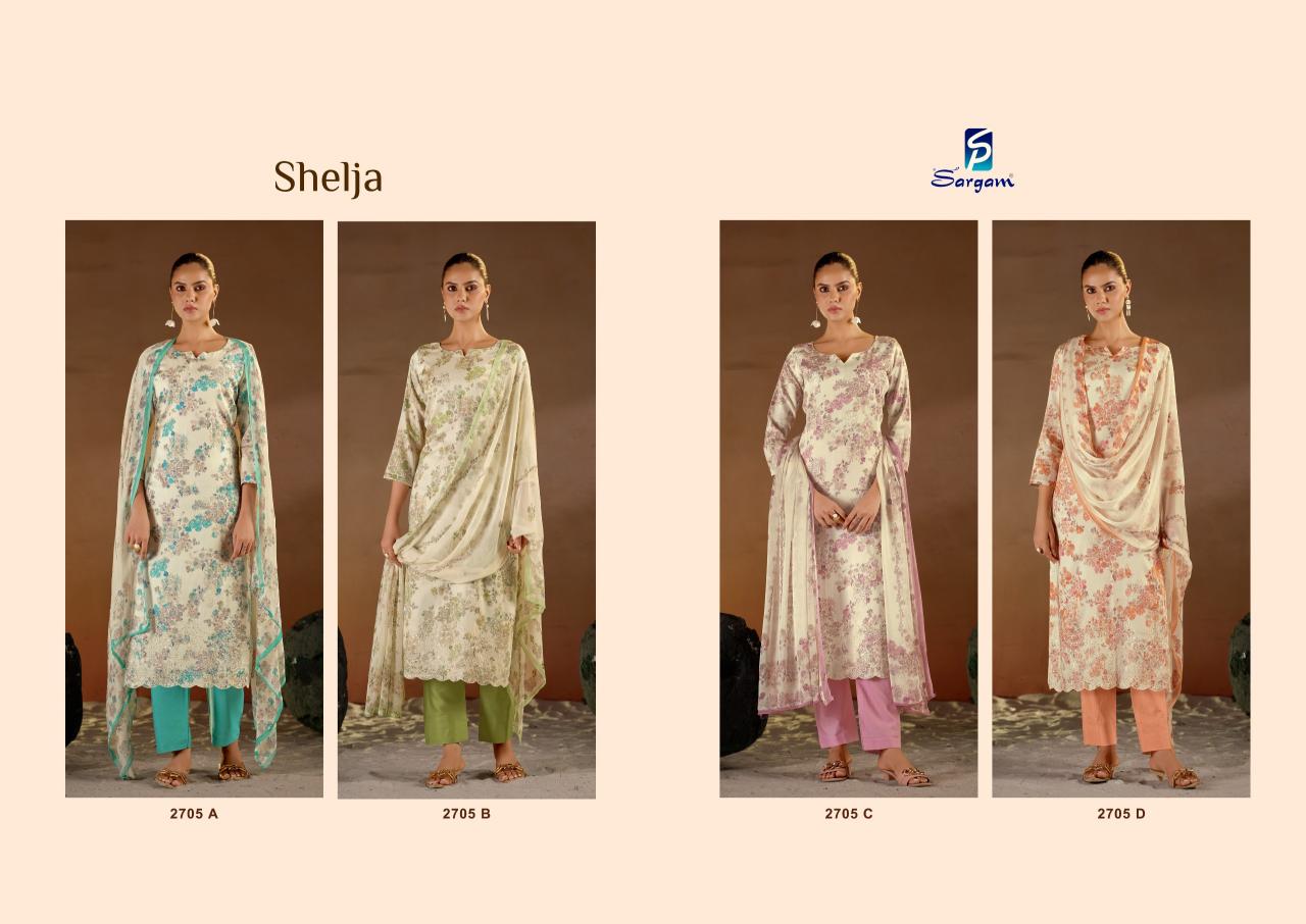 Sargam Shelza catalog cheap dress materials in surat