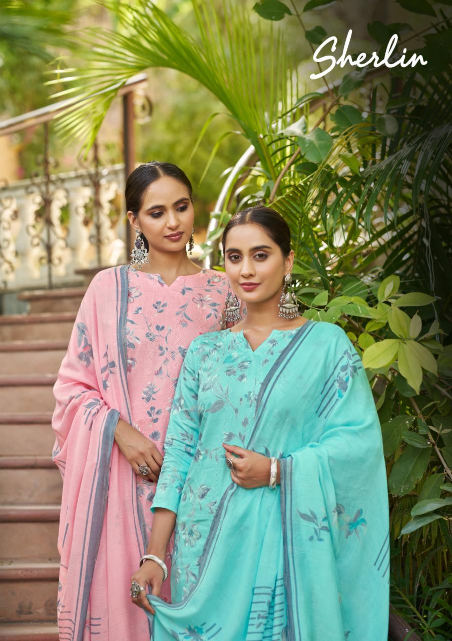 Sargam Sherlin catalog dress materials in surat with price