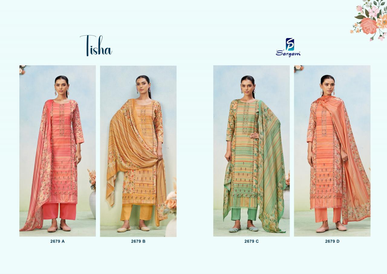 Sargam Tisha catalog best wholesaler of dress materials in surat