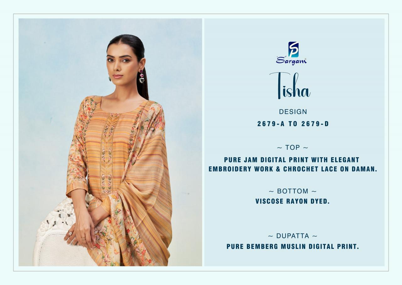 Sargam Tisha catalog best wholesaler of dress materials in surat