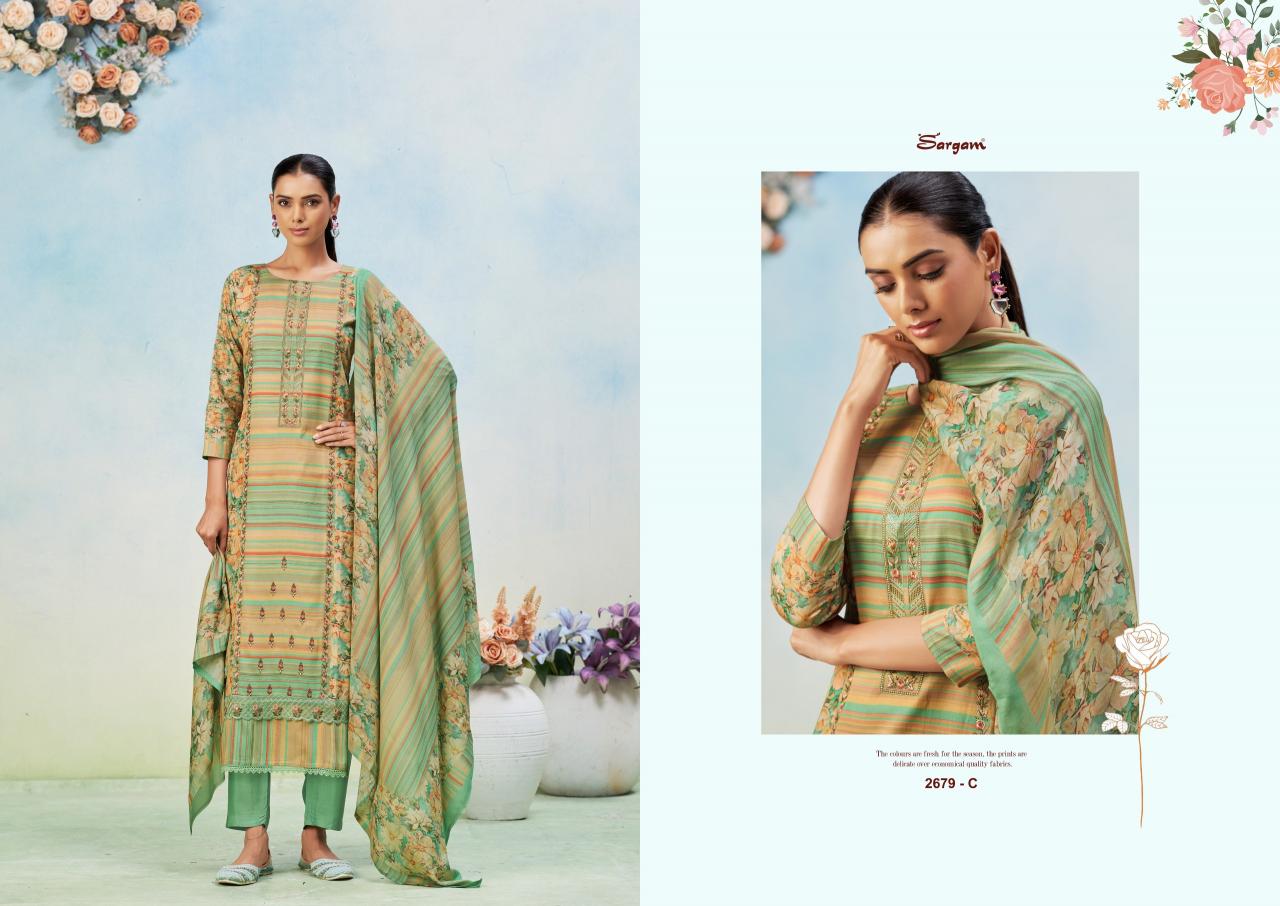 Sargam Tisha catalog best wholesaler of dress materials in surat