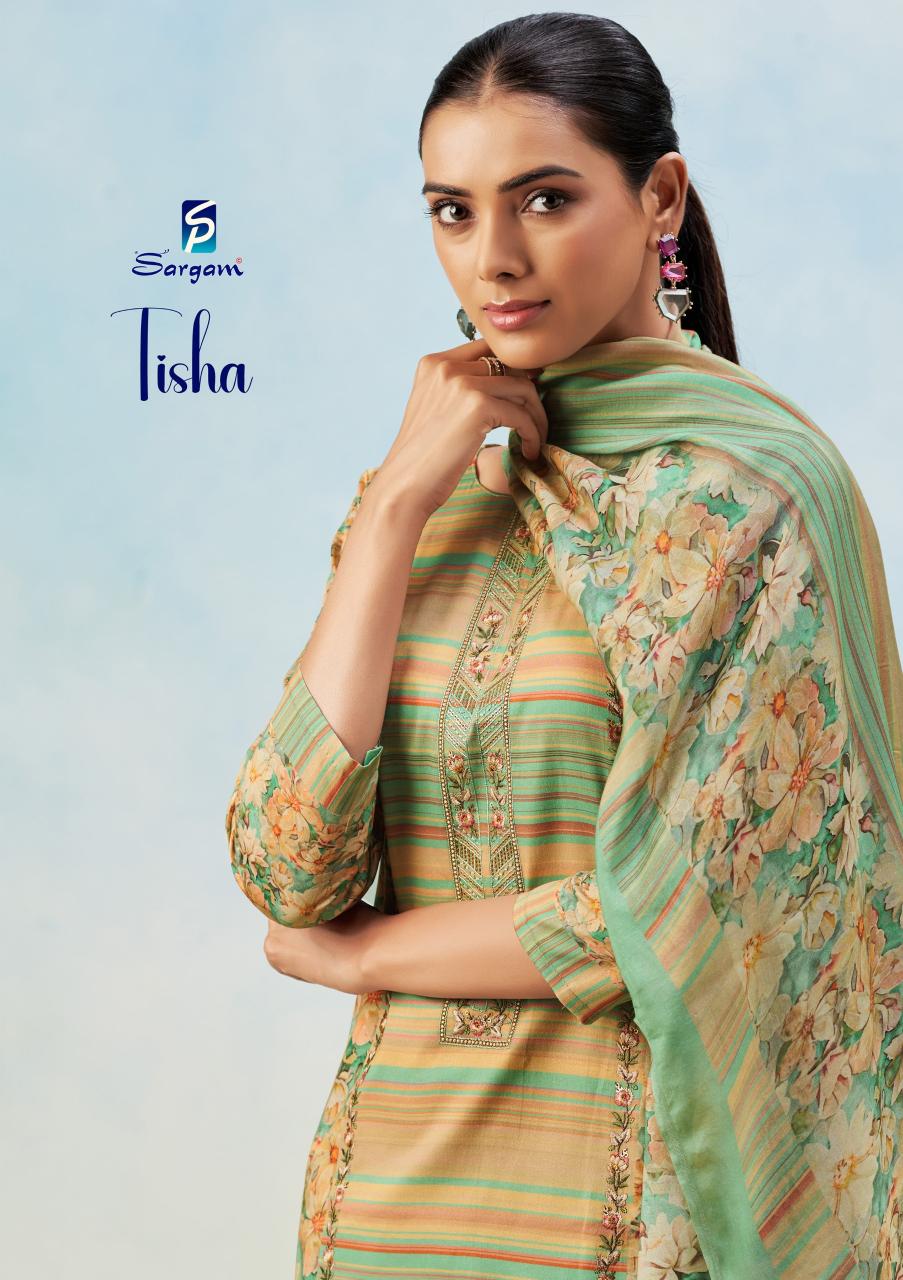 Sargam Tisha catalog best wholesaler of dress materials in surat