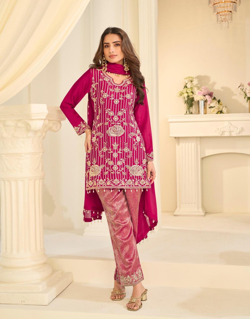 Sayuri Jacquard Beads catalog designer salwar kameez wholesalers india