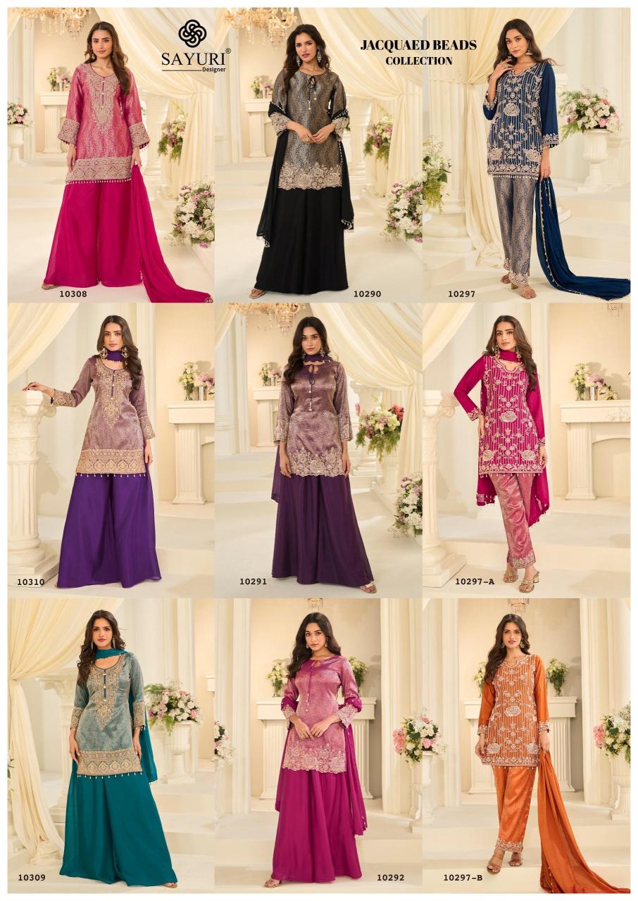 Sayuri Jacquard Beads catalog designer salwar kameez wholesalers india