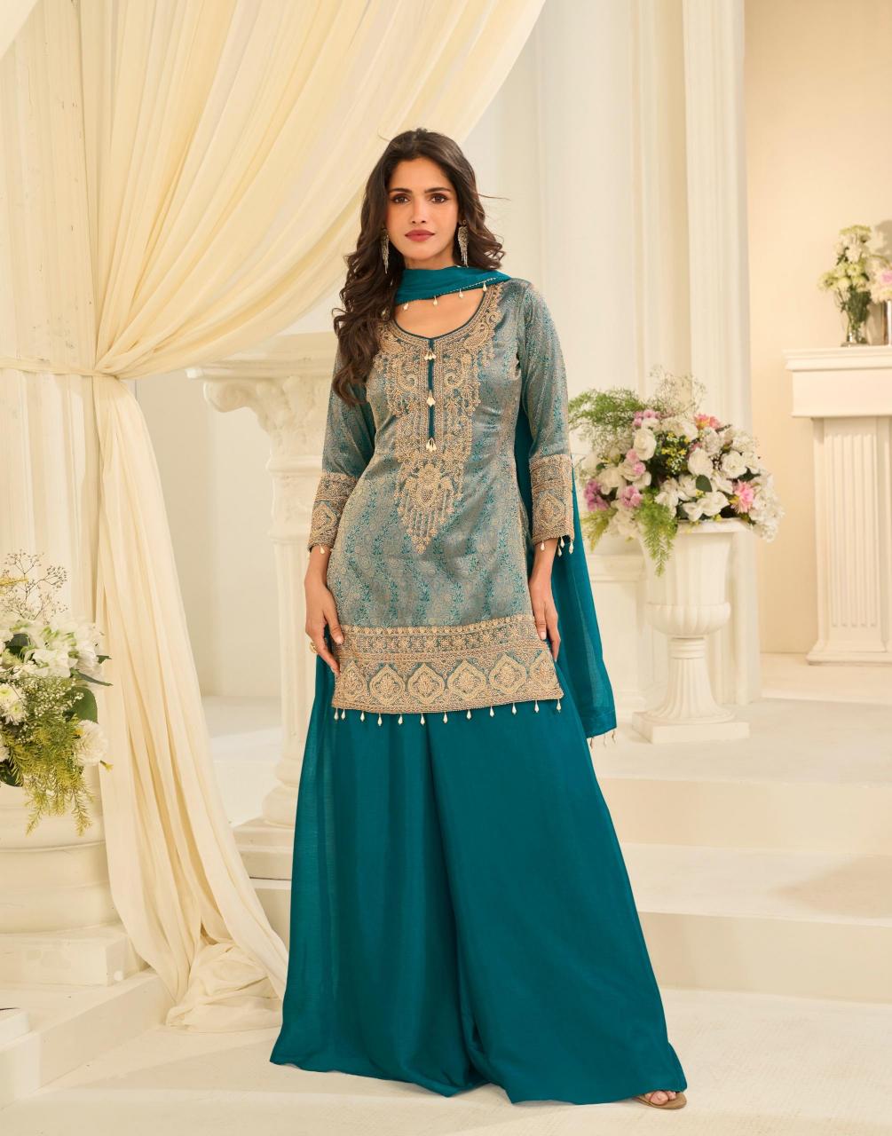 Sayuri Jacquard Beads catalog designer salwar kameez wholesalers india