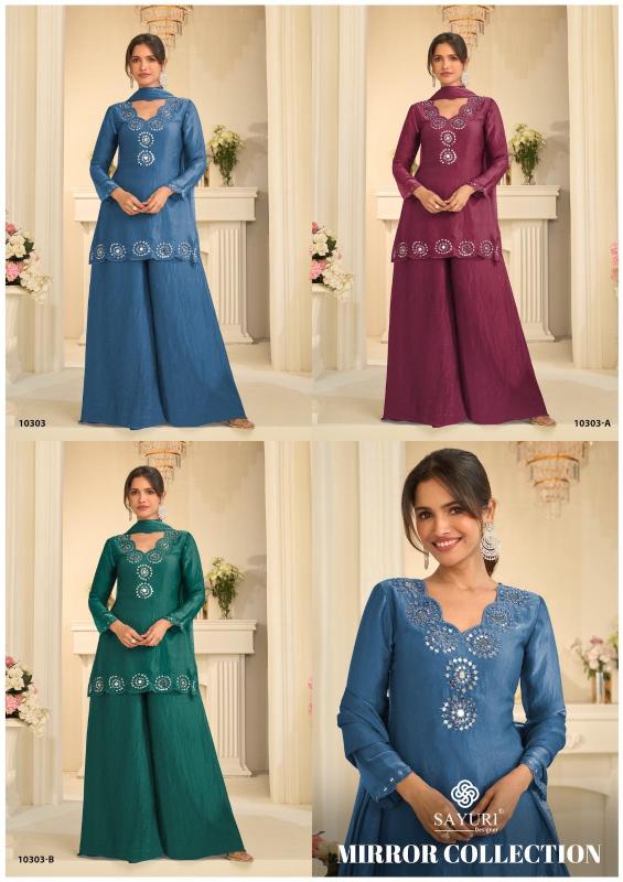 Sayuri Mirror 10303 catalog wholesale unstitched salwar kameez material