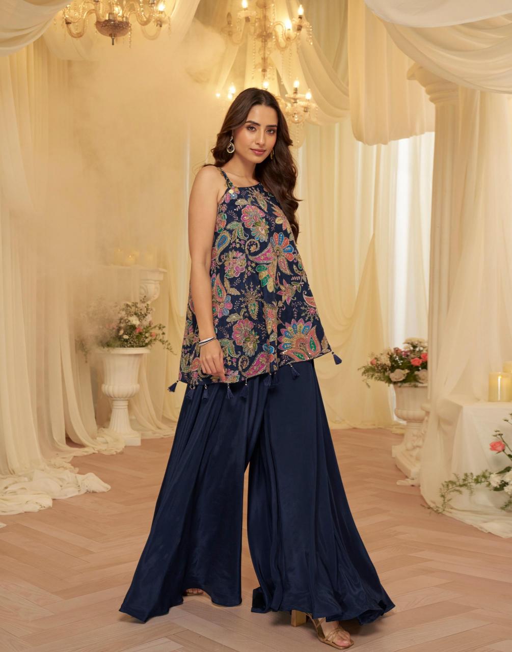 Sayuri Tamanna Catalog Embroidered Designer indo western dress