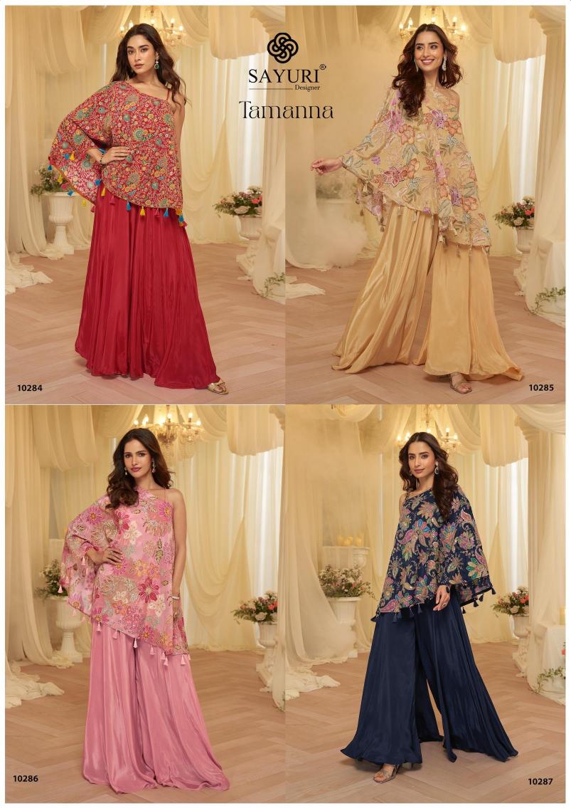 Sayuri Tamanna Catalog Embroidered Designer indo western dress