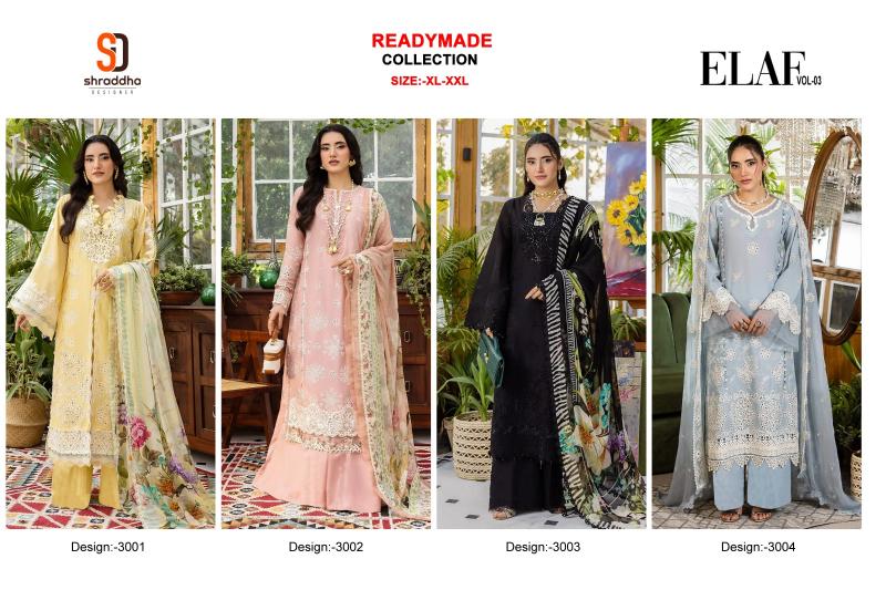 Shraddha Elaf vol 3 catalog readymade pakistani suits in surat