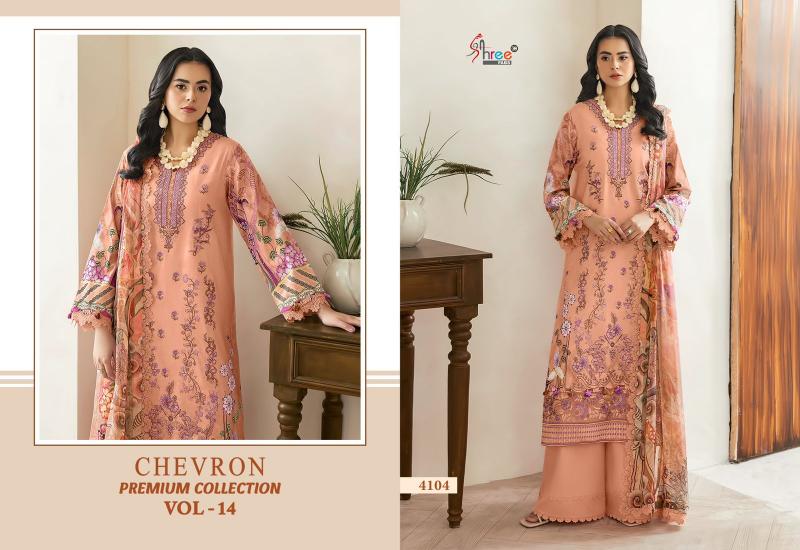 Shree Chevron Premium Collection Vol 14 Catalog Chiffon Dupatta wholesale pakistani suits in delhi