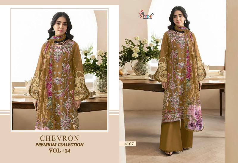 Shree Chevron Premium Collection Vol 14 Catalog Chiffon Dupatta wholesale pakistani suits in delhi