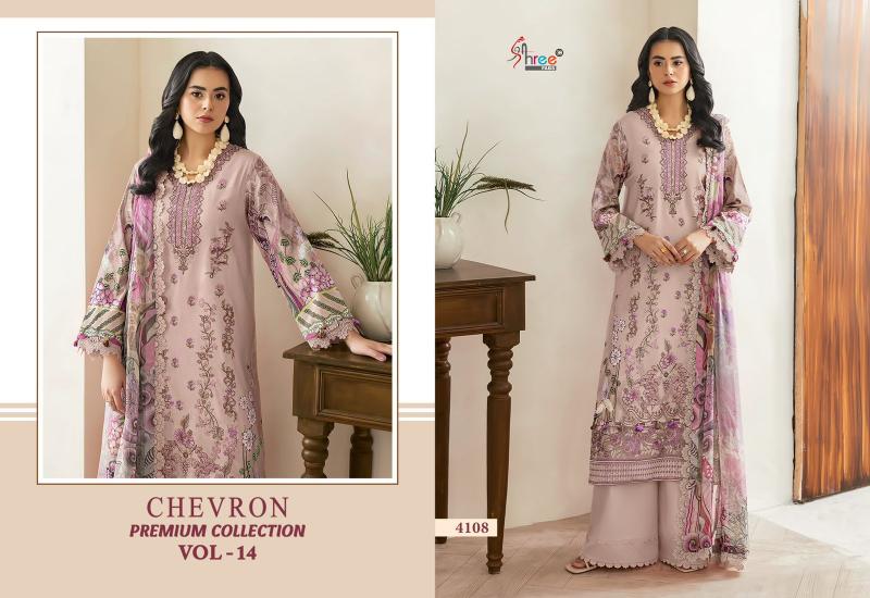Shree Chevron Premium Collection Vol 14 Catalog Chiffon Dupatta wholesale pakistani suits in delhi