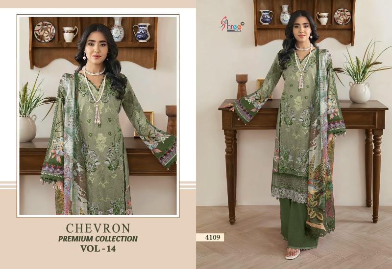 Shree Chevron Premium Collection Vol 14 Catalog Chiffon Dupatta wholesale pakistani suits in delhi