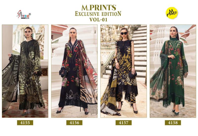 Shree fabs M Print Exclusive Edition Vol 1 catalog Chiffon Dupatta pakistani suits wholesalers in surat