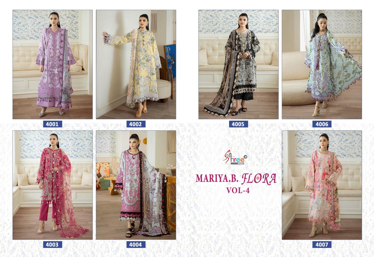 Shree Fabs Mariya B Flora vol 4 catalog Cotton Dupatta pakistani suits wholesalers in pakistan