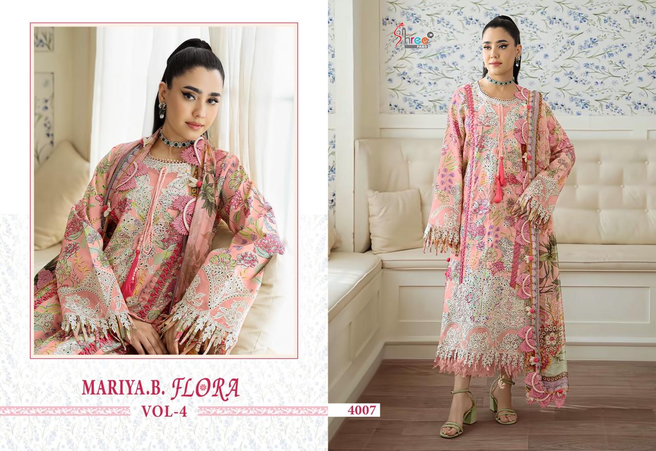 Shree Fabs Mariya B Flora vol 4 catalog Cotton Dupatta pakistani suits wholesalers in pakistan