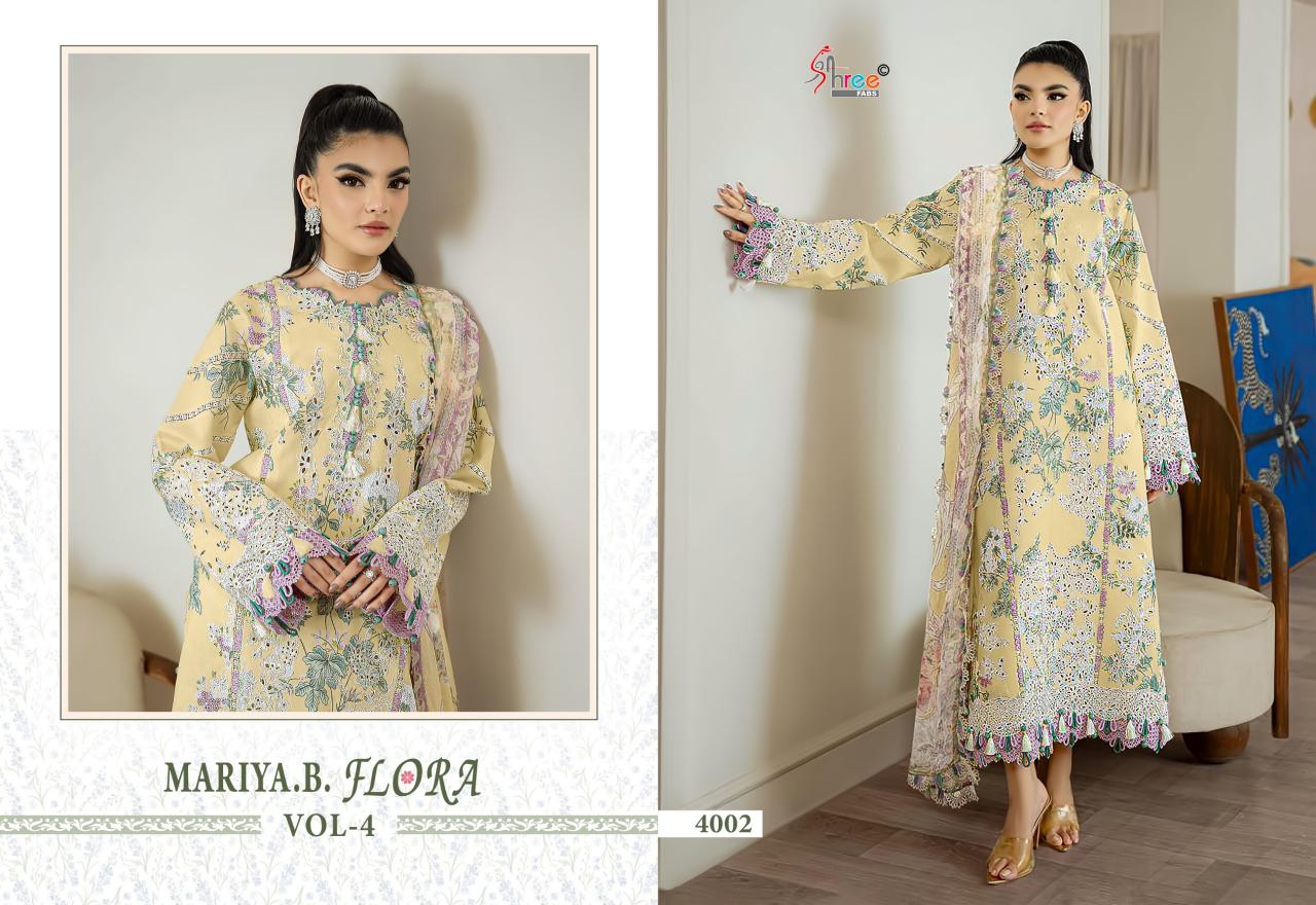 Shree Fabs Mariya B Flora vol 4 catalog Cotton Dupatta pakistani suits wholesalers in pakistan