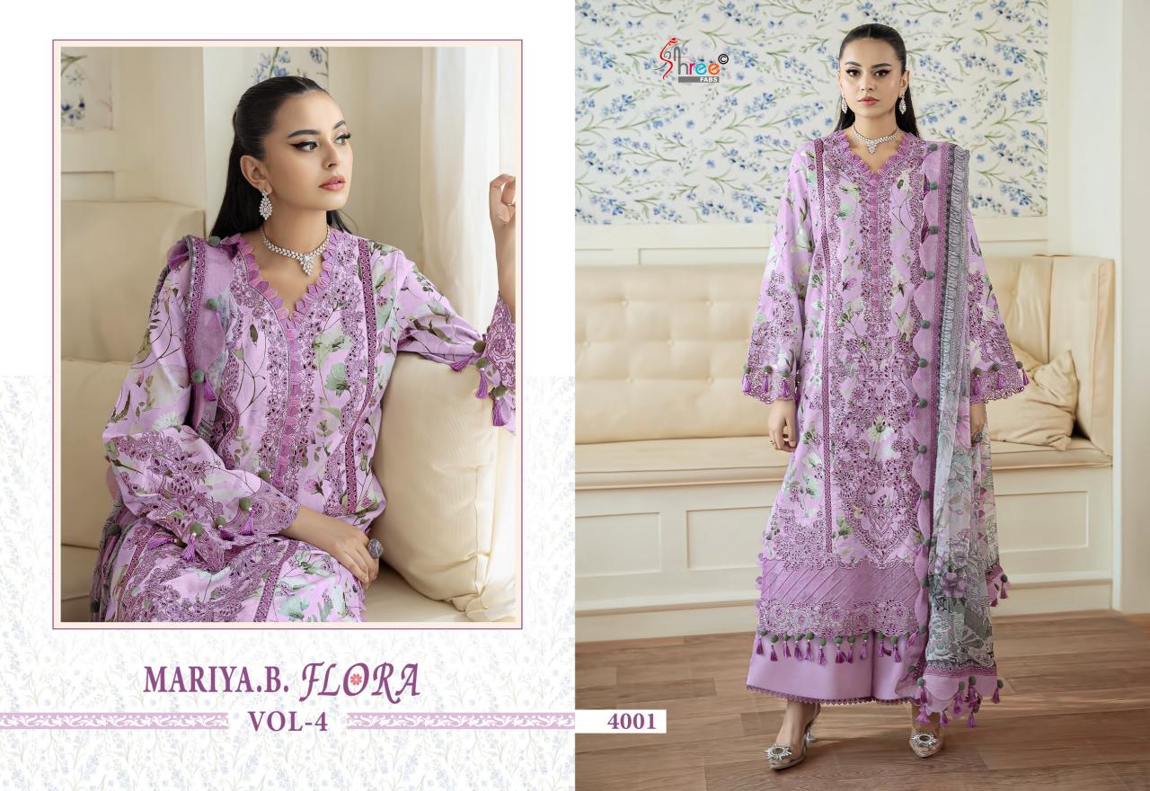 Shree Fabs Mariya B Flora vol 4 catalog Cotton Dupatta pakistani suits wholesalers in pakistan