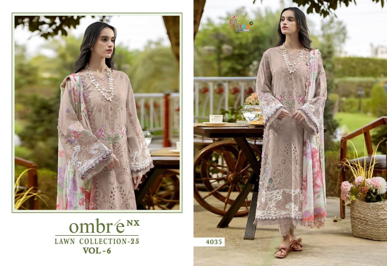 Shree fabs Ombre Lawn Collection 25 Vol 6 Nx catalog Chiffon Dupatta wholesale pakistani suits online india