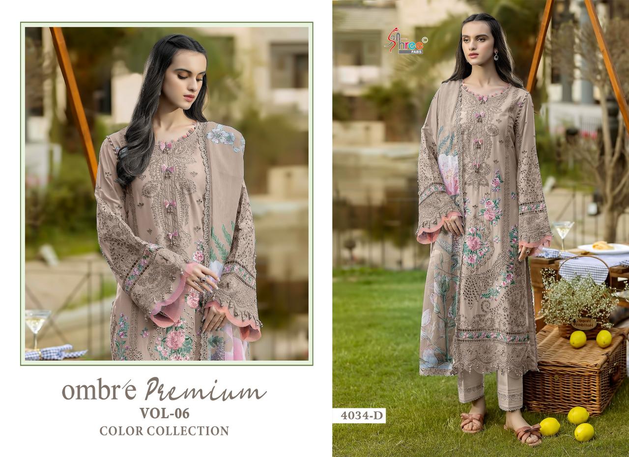 Shree fabs Ombre Lawn Collection Vol 6 catalog Chiffon Dupatta pakistani suits wholesale uk