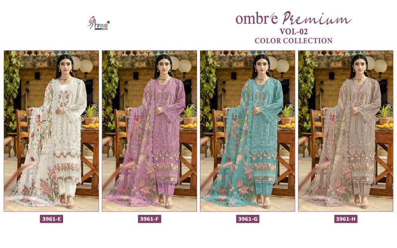 Shree Fabs Ombre premium vol 2 color collection 3961 catalog online wholesale pakistani suits